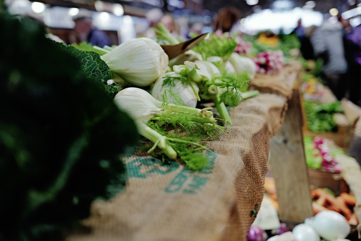 Fresh organic vegetables at farmers market